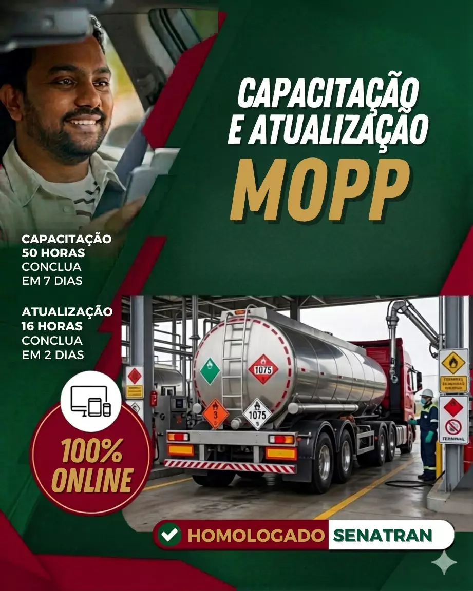 A imagem mostra uma divulgação do Curso MOPP